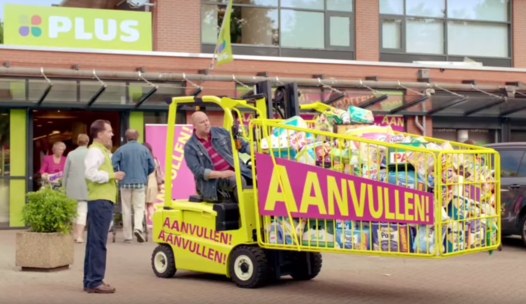 Heftrucks in reclamespotjes